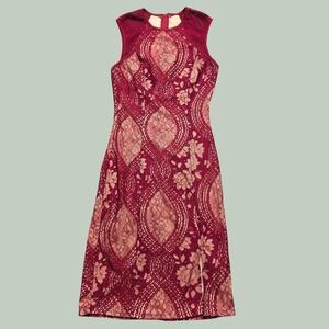 Coquette Femcore Chic Floral Lace Bodycon Dress Juniors 3 Burgundy Sequin Hearts